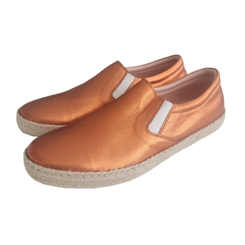 NWT Studio Pollini Espadrilles Metallic Orange Leather - Picture 12 of 12